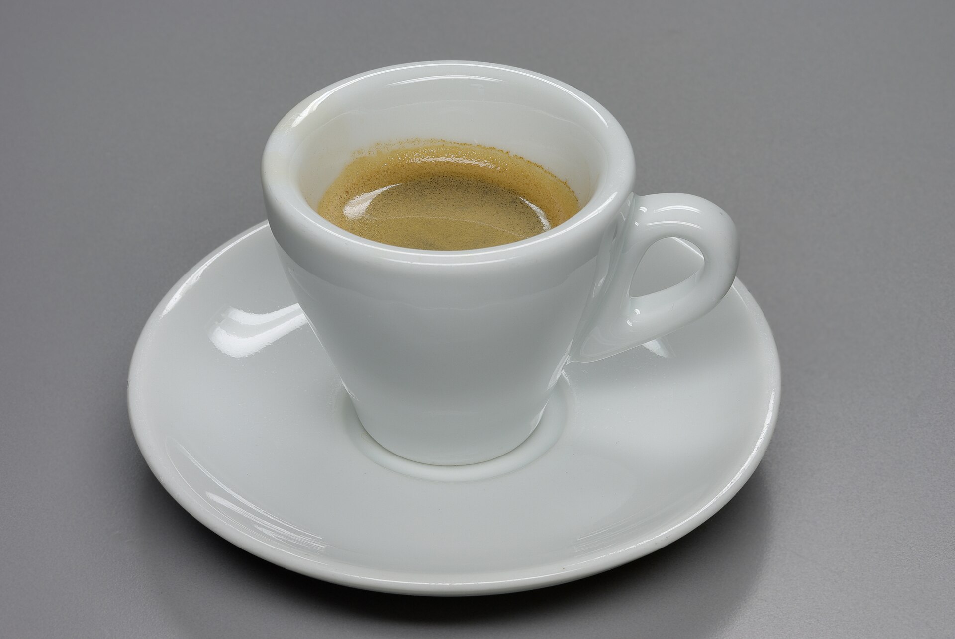 An espresso in a small cup